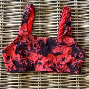 Alo Red Floral Sports Bra
